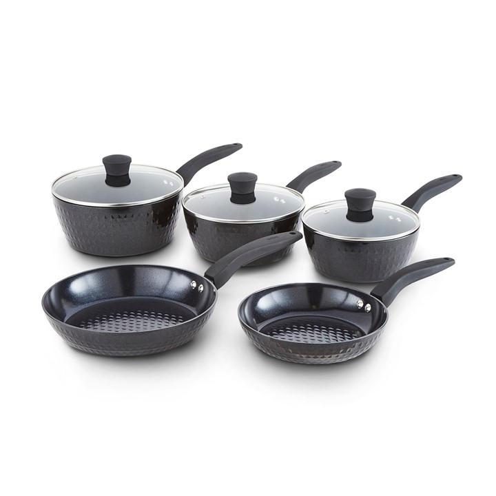 Tower Unisex Black Diamo 5 Piece Cookware Set Medium