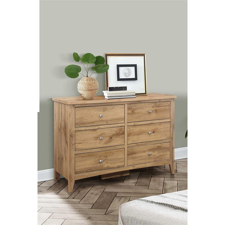 Birlea Unisex Brown Hampstead 6 Drawer Chest