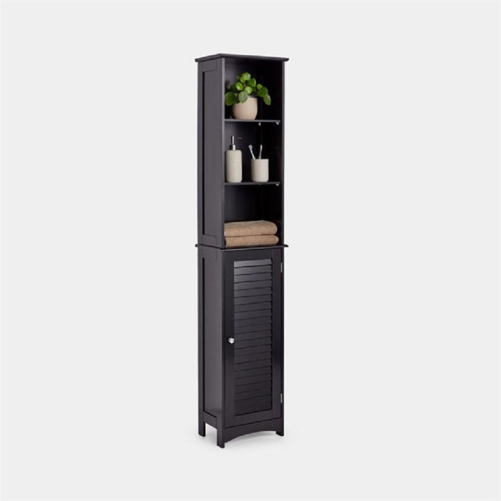 VonShef VonHaus Shrewsbury Black Tallboy Bathroom Black