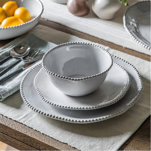 Gallery - Organic Beaded Dinner Plate White (4pk)