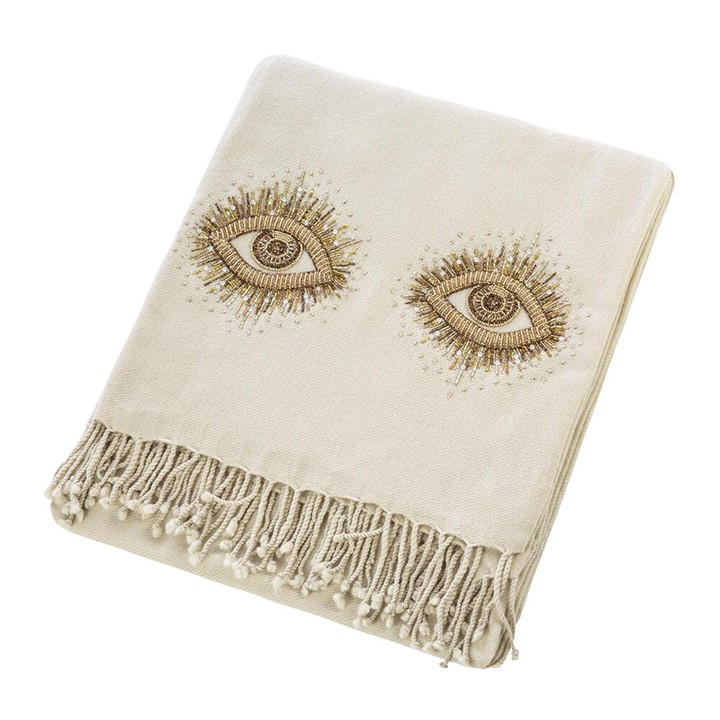 Jonathan Adler Muse Eyes Throw - Cream