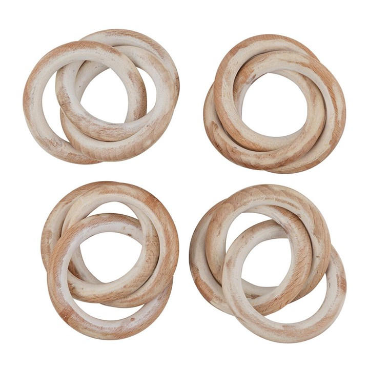 RETREAT ENTWINED WOODEN HOOP NAPKIN RINGS