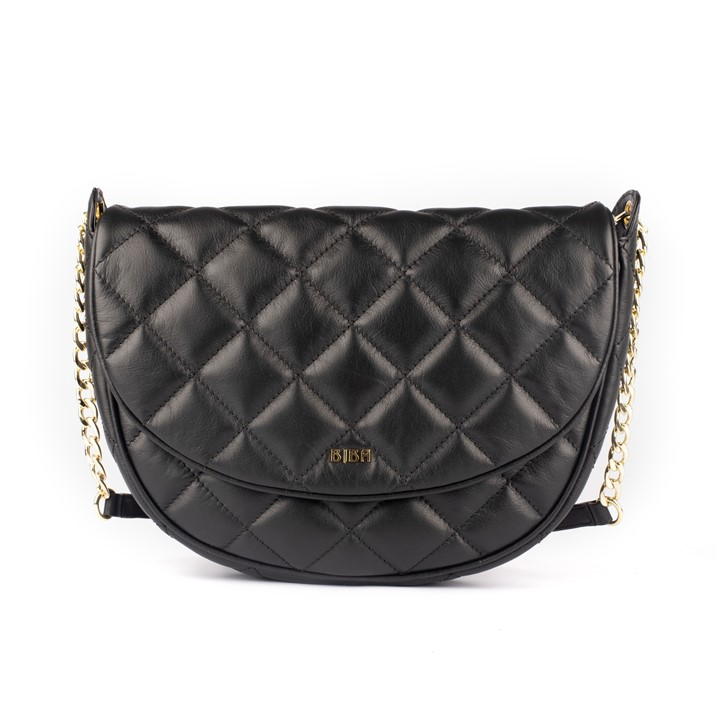 Biba Leather Quilted Shoulder Bag In Black