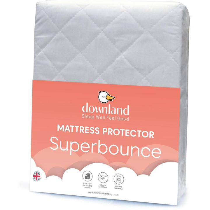 Downland Unisex White Superbounce Mattress Protector Single