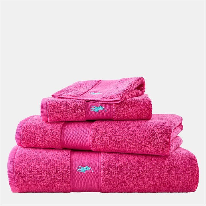Ralph Lauren Home Unisex Pink Player Towels Bath Towel