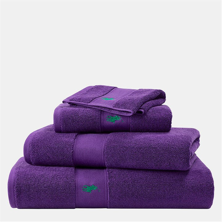 Ralph Lauren Home Unisex Purple Polo Player Towel Hand Towel