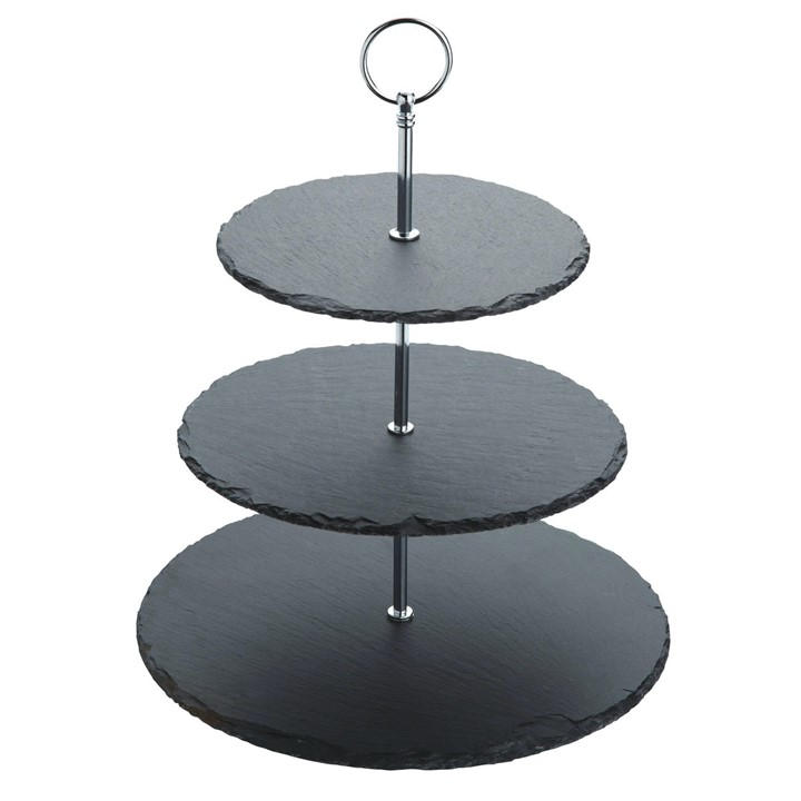 Artesa Black Appetiser Slate 3 Tier Serving Stand -