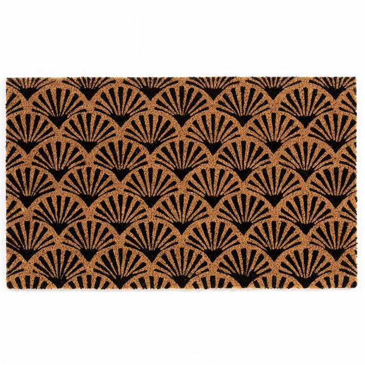 Arthouse Unisex Black Astley Scallop Deco Latex Backed Coir 45X75cm Blac