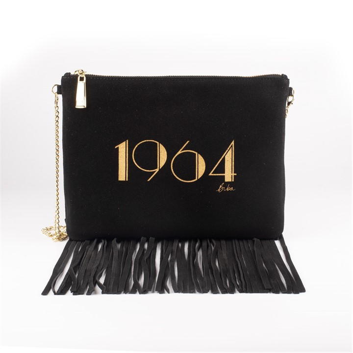 Biba Suede 1964 Fringe Pouch In Black