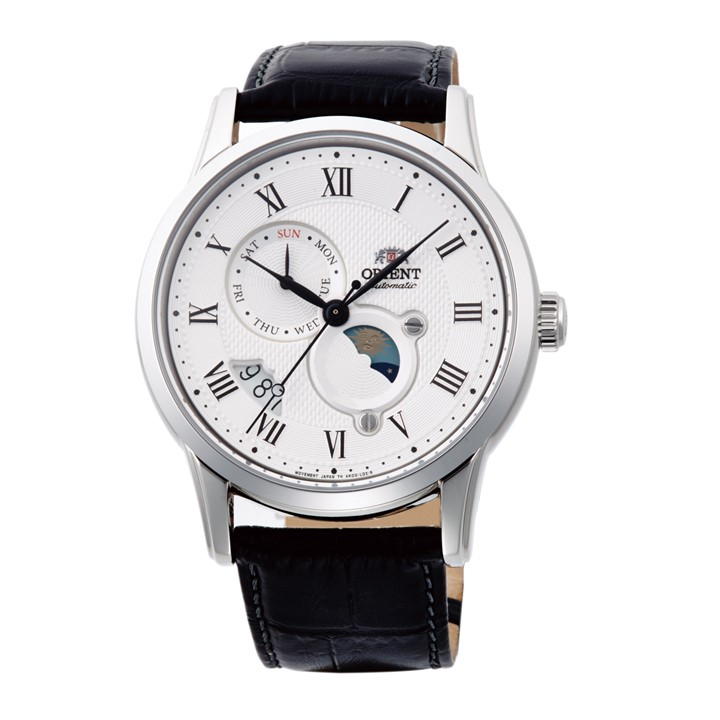 Silver/Black - Orient - Orient Contemporary Sun and Moon Automatic Dress Watch