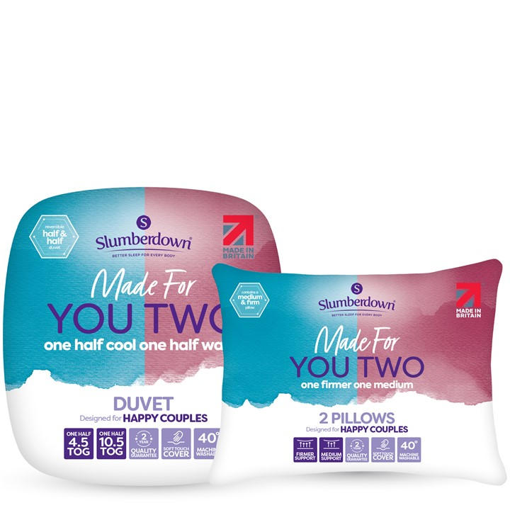 Slumberdown Unisex White Made For You Two Duvet 2 Firm Pillows King