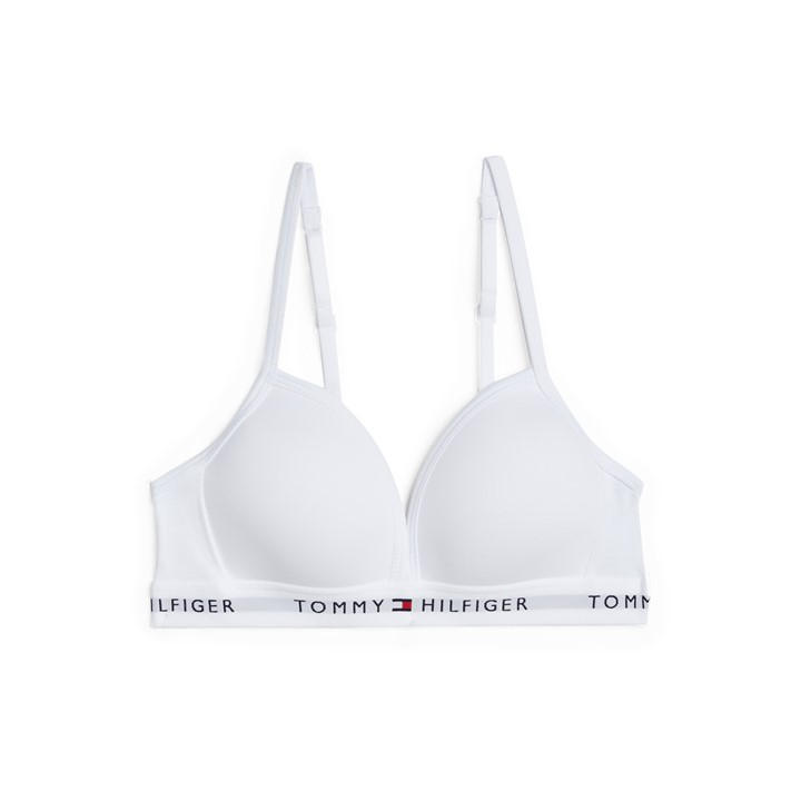 Tommy Hilfiger Girls White Triangle Bra Fixed Foam Large
