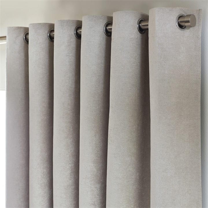Alan Symonds Unisex Silver Chenille Blackout Ring Top Eyelet Curtains