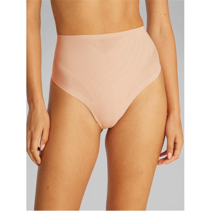 Calvin Klein Women's Nude Sculpted Firm Mesh Thong Size 10