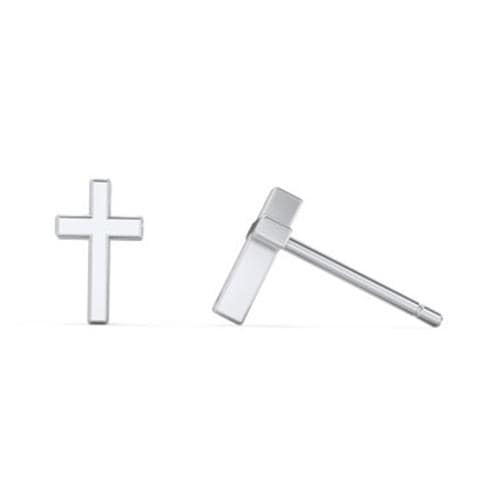 Mason Knight Yager - 925 Sterling Silver  Plain Cross Stud