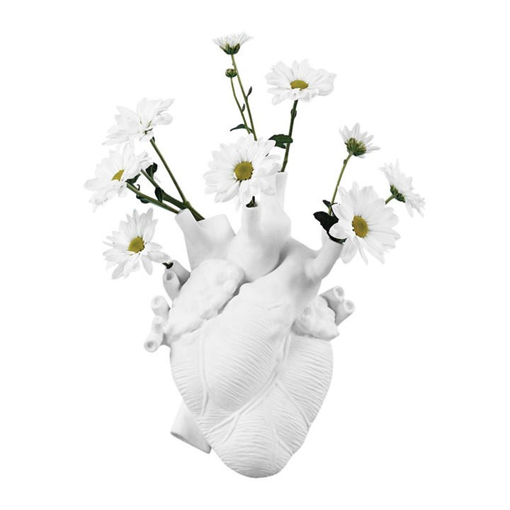 Seletti Unisex White Marcantonio Love In Bloom Porcelain Heart Vase