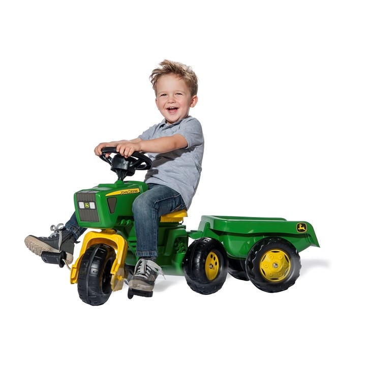 rolly toys John Deere Trio Trac with Electronic Steering Whee - Green