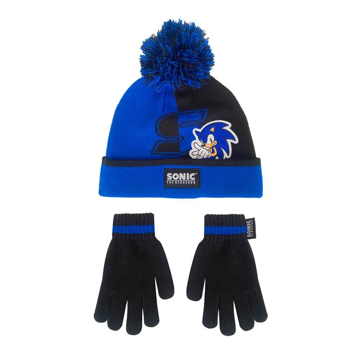 Sonic The Hedgehog Boys Blue Hat & Gloves - Child