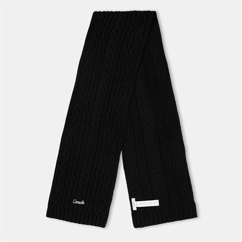 COACH - COACH EMBROIDRED CABLE KNIT MUFFLER