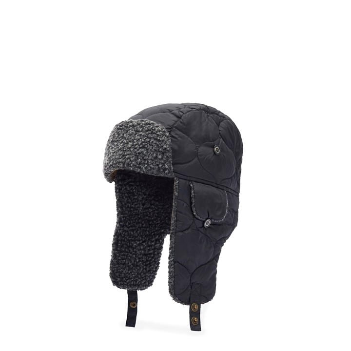 Barbour Men's Black Sandbay Quilted Trapper Hat