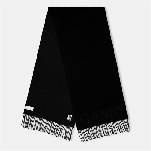 GANNI - Women's Fringed Midweight Scarf