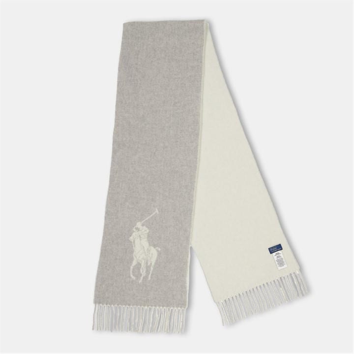 Polo Ralph Lauren Olo Logo Scarf Ld54 In Grey