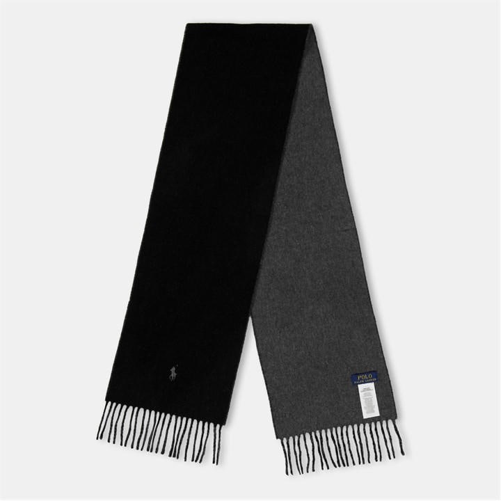 Navy / Charcoal - Polo Ralph Lauren - Reversible Wool Blend Scarf
