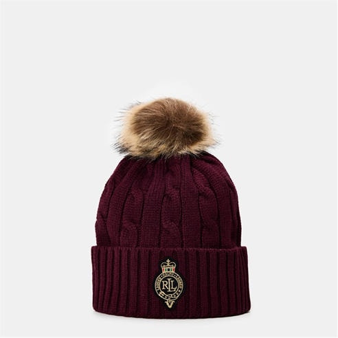 Lauren by Ralph Lauren - Pom-Pom Cable-Knit Beanie