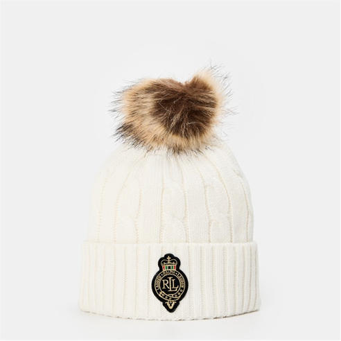 Lauren by Ralph Lauren - Pom-Pom Cable-Knit Beanie