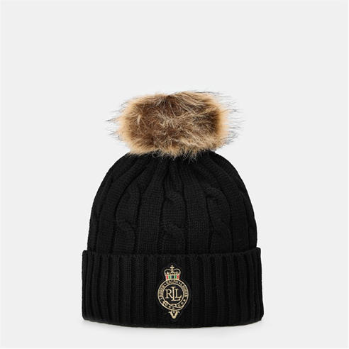 Lauren by Ralph Lauren - Pom-Pom Cable-Knit Beanie