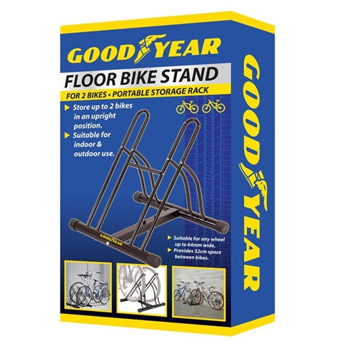 Goodyear - Floor-Mounted Steel Adjustable Dual Bike Workstand