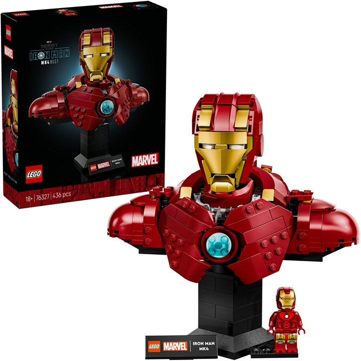 Lego Unisex Multi Lego® Marvel Iron Man Mk4 Bust Buildable Model For Adults With Minifigure 76327