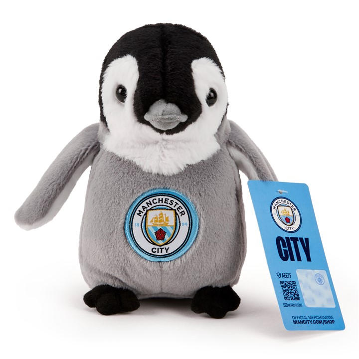Team Unisex Kids Grey Football Licensed Penguin Soft Toy 19 Cm