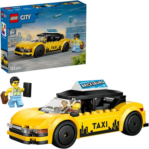 LEGO - City Yellow Taxi Toy - Model Car with Minifigures 60487