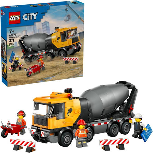 LEGO - City Cement Mixer Truck Construction Toy for Kids 60478