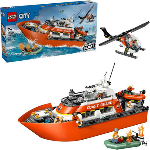 LEGO - City Coast Guard Rescue Boat & Helicopter Toys 60504