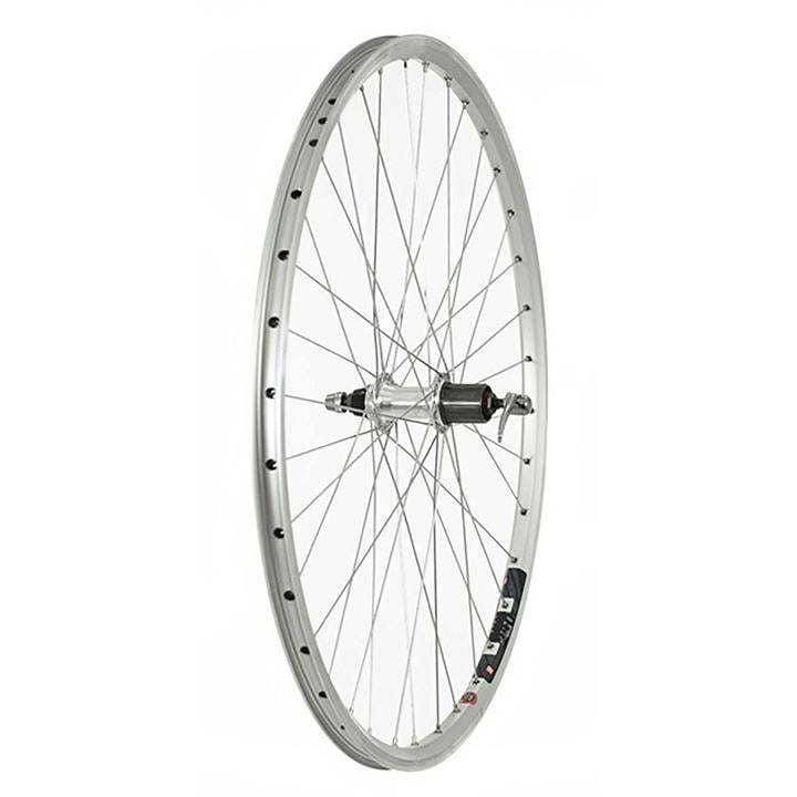 Raleigh Unisex Silver 700C Rear Rim Brake Qr Wheel - 8/9 Speed Cassette 650B