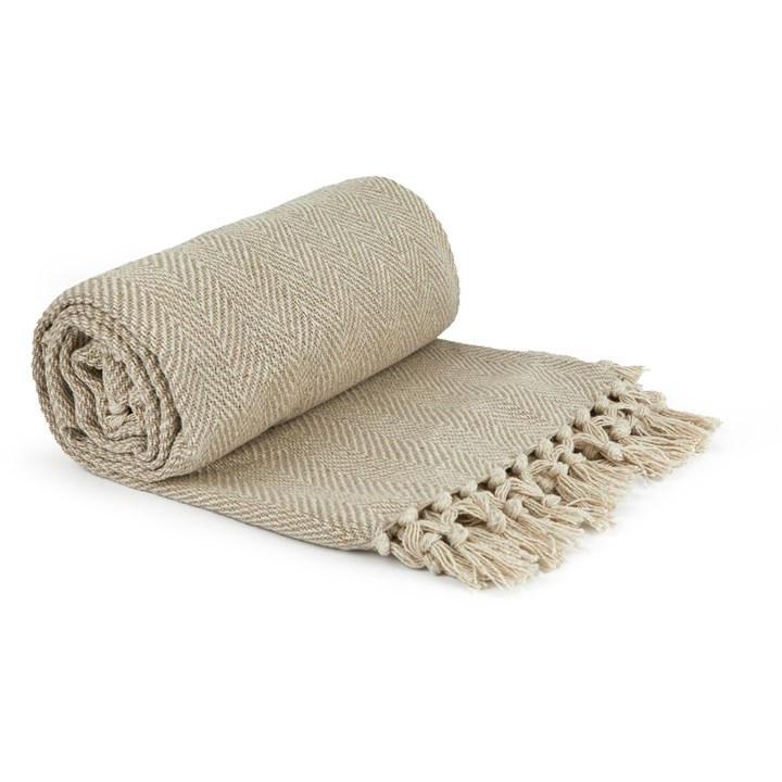 Studio Studio Herringbone Recycled Cotton Throw Throws House of