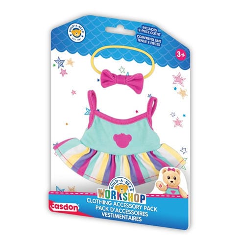 Casdon - Toy Build-a-Bear Workshop Clothing pack - Striped Dress & Bow