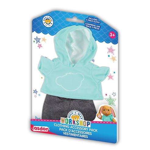 Casdon - Toy Build-a-Bear Workshop Clothing Pack  - Teal Hoodie & Jeans