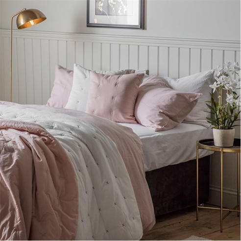 Gallery - Cotton Stitch Bedspread White Blush