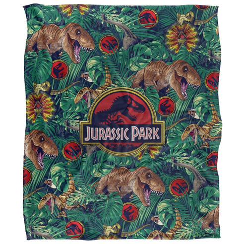 Jurassic Park - Tropical T-Rex Blanket