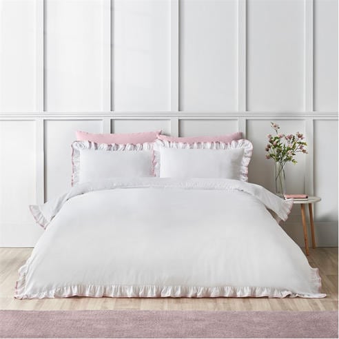 Catherine Lansfield - Soft Mono Frill Duvet Cover Set