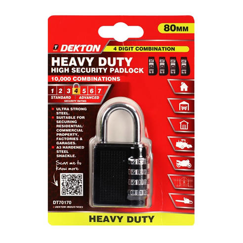 Dekton - Dekton 4 Digit Combination Padlock