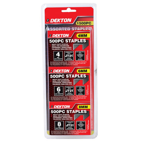 Dekton - 1500 Piece 4mm-8mm Staples Set