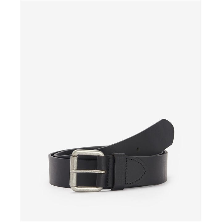 Barbour Men's Black Allanton Matt Leather Belt Medium