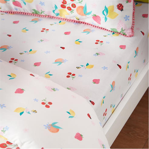 Catherine Lansfield Kids - Fruity Friends Flat and Fitted Sheets