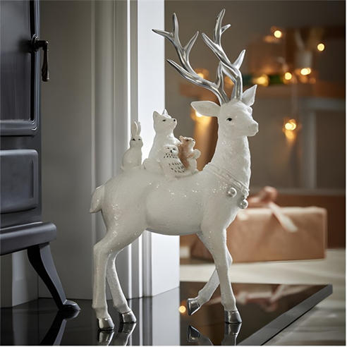 The Spirit Of Christmas - Deer Ornament 54 White One Size