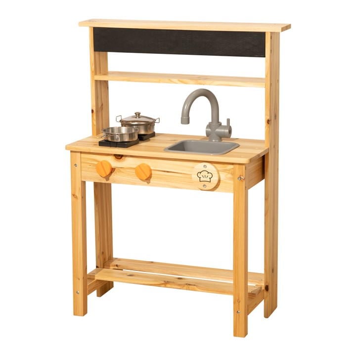 Tooky Toy Wooden Mud Kitchen with Chalkboard - Multi