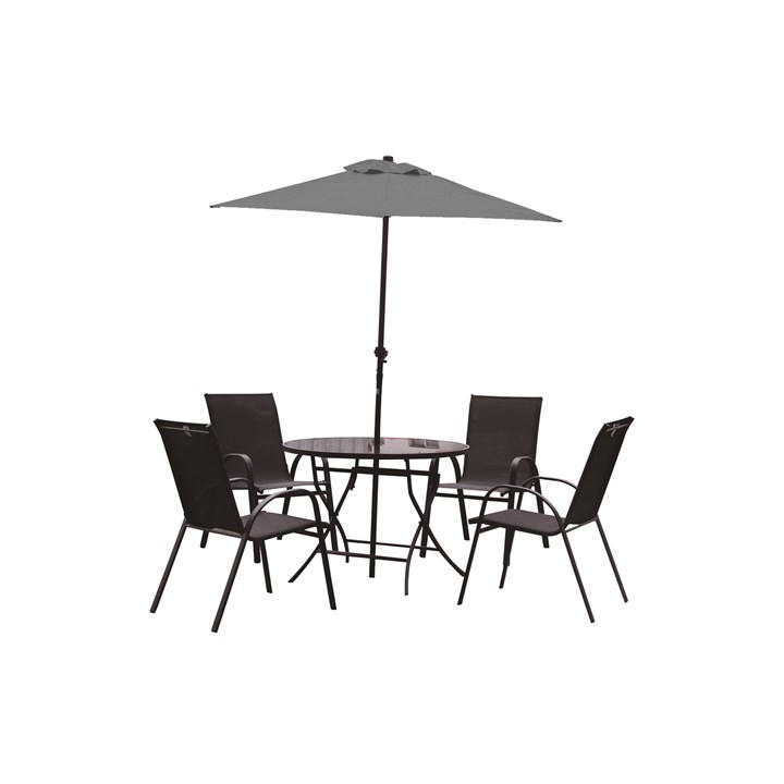 Culcita Naples 6 Piece Garden Patio Set Black/Grey Prsl House of